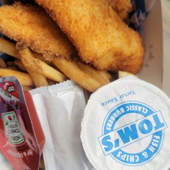 Tom's Fish N Chips - Cod fish and chips three piece - Burgers Near Me - Cannon Beach, Oregon Tom's Fish N Chips - Cod fish and chips three piece - Burgers Near Me - Cannon Beach, Oregon