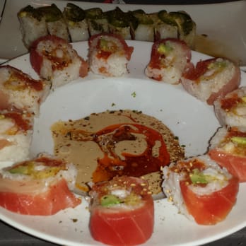 Sushi On Fire - 3s company roll in front and refreshing roll in the back - Sushi Bars Near Me - Long Beach, California Sushi On Fire - 3s company roll in front and refreshing roll in the back - Sushi Bars Near Me - Long Beach, California