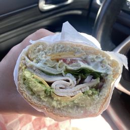 Turkey on white with avocado Turkey on white with avocado