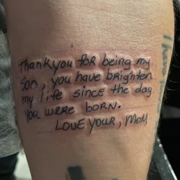 Script Tattoo done by Nate. Script Tattoo done by Nate.