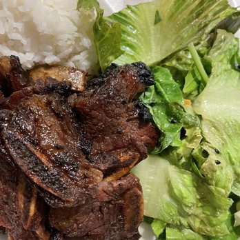 Matiki Island BBQ - Kalbi rib plate with green salad - Hawaiian Near Me - Anaheim, California Matiki Island BBQ - Kalbi rib plate with green salad - Hawaiian Near Me - Anaheim, California