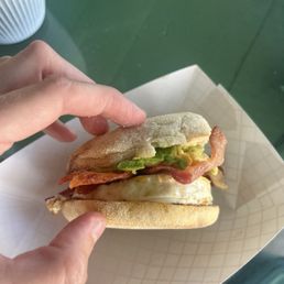Bacon, egg, avocado sandwich