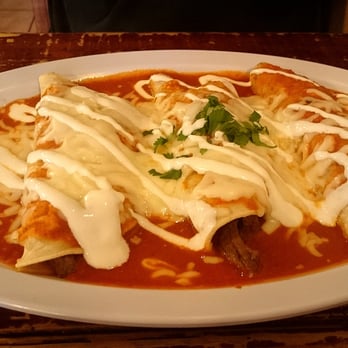 El Taquito - My friend's red enchiladas with steak. - Mexican Near Me - Miami, Florida El Taquito - My friend's red enchiladas with steak. - Mexican Near Me - Miami, Florida