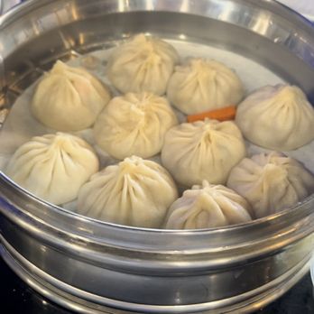 Thumbling - Crab roe and pork xiao long bao (shown); Pork xiao long bao (not shown) - Shanghainese Near Me - West Covina, California Thumbling - Crab roe and pork xiao long bao (shown); Pork xiao long bao (not shown) - Shanghainese Near Me - West Covina, California