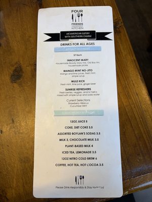 Menu photo 1 Four Friends Kitchen Denver, CO