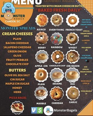 Menu photo 2 Monster Bagels Camden, SC