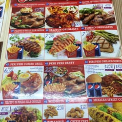 Peri Peri Grill - Some of the menus