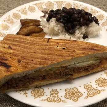 Havana's Cuisine - Ropa Vieja sandwich with black beans, rice, and maduros - Cuban Near Me - Central West, Missouri Havana's Cuisine - Ropa Vieja sandwich with black beans, rice, and maduros - Cuban Near Me - Central West, Missouri