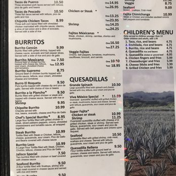 Agave - Menu - Mexican Near Me - Rantoul, Illinois