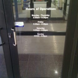 University Health Club - Business hours