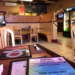 Madison’s Pizza Cafe - View from the casual seating area. December 2017