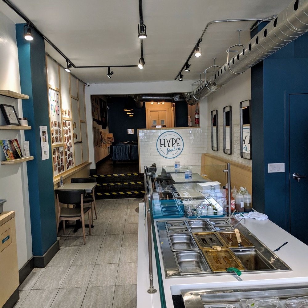 Hype Food - Interior - head down to dine in - Gluten-Free Near Me - Toronto, Ontario Hype Food - Interior - head down to dine in - Gluten-Free Near Me - Toronto, Ontario