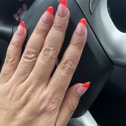 SNS pink with red tips