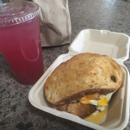 Breakfast wimp and prickly pear lemonade