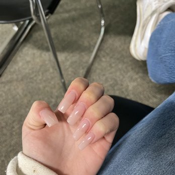Joy Nails & Spa - Pink gel over clear acrylics - Nail Salons Near Me - Oceanside, California Joy Nails & Spa - Pink gel over clear acrylics - Nail Salons Near Me - Oceanside, California