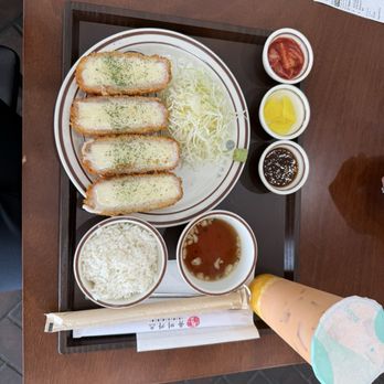 Yumee Katsu - pork katsu with sides and mango thai tea - Korean Near Me - Orlando, Florida Yumee Katsu - pork katsu with sides and mango thai tea - Korean Near Me - Orlando, Florida
