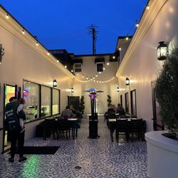 The Original Mama D's Italian Kitchen - Outside patio at night with heaters, cute; restaurant rating 9.0/10