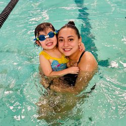 She always asks when can she swim with her instructor Nallely again