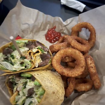 Flix Brewhouse - Steak wrap sub onion rings - Cinema Near Me - San Antonio, Texas