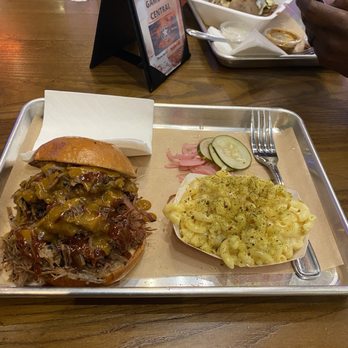 The Smoke By Chef Reginald Scott - Tried the Brisket Loving Texan Sandwich and Mac and Cheese and the baked potato with brisket. - Barbeque Near Me - Houston, Texas The Smoke By Chef Reginald Scott - Tried the Brisket Loving Texan Sandwich and Mac and Cheese and the baked potato with brisket. - Barbeque Near Me - Houston, Texas