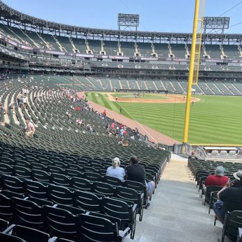 Rate Field - View from the right field corner. Nets to protect fans from foul balls. - Stadiums & Arenas Near Me - Chicago, Illinois