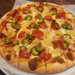 George's Pizza - Pepperoni, jalapeno and pineapple