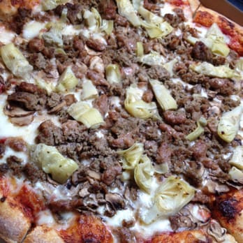 Pizza Plus - The Mattimoe special: seasoned ground beef, sausage mushrooms, & artichoke hearts! YUM! - Pizza Near Me - Placerville, California Pizza Plus - The Mattimoe special: seasoned ground beef, sausage mushrooms, & artichoke hearts! YUM! - Pizza Near Me - Placerville, California