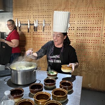 Saute Academy - Serving the toscana soup - Team Building Activities Near Me - Monrovia, California