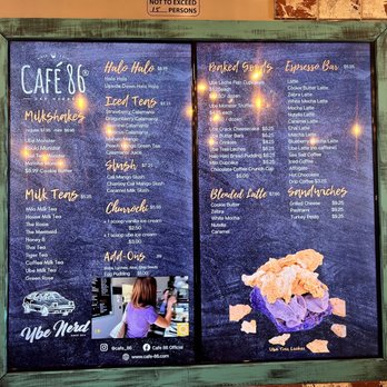 Cafe 86 - Menu - Cafes Near Me - Mountain View, California