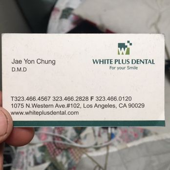 White Plus Dental - This is the business card from that office. - General Dentistry Near Me - Los Angeles, California White Plus Dental - This is the business card from that office. - General Dentistry Near Me - Los Angeles, California
