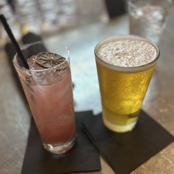 The Hudson - Cactus fruit margarita and a beer - Cocktail Bars Near Me - Sedona, Arizona