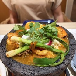 La Parrilla Mexican Restaurant & Bar - Molcajete Shrimp , chicken and asada I believe