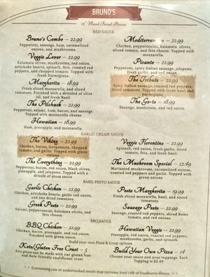 Menu photo 2 Bruno's Pizzeria Lake Stevens, WA Menu photo 2 Bruno's Pizzeria Lake Stevens, WA