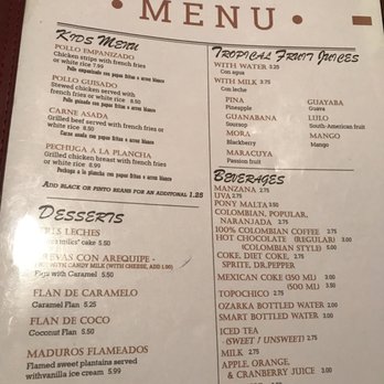 Casa Colombia - Kids menu, beverages, desserts - Colombian Near Me - Austin, Texas