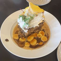 Bread pudding with Mardi Gras coloring Bread pudding with Mardi Gras coloring