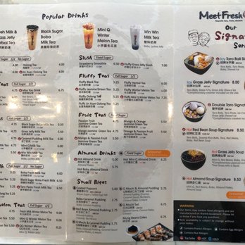 Meet Fresh - Menu (as of 9/4/22) - Desserts Near Me - Cerritos, California Meet Fresh - Menu (as of 9/4/22) - Desserts Near Me - Cerritos, California