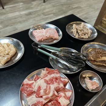 GG Korean BBQ - Beef Belly, large intestine, pork jowl, small intestine and L.A galbi - Korean Near Me - Pine Hills, Florida