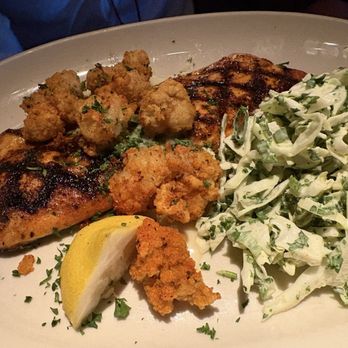 Rutherford Grill - Ruby Red Trout with crispy rock shrimp and side of coleslaw - American Near Me - Rutherford, California Rutherford Grill - Ruby Red Trout with crispy rock shrimp and side of coleslaw - American Near Me - Rutherford, California