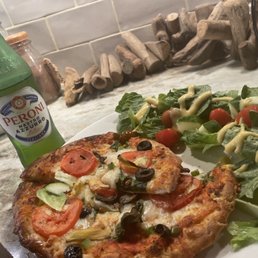Thin crust hippy! I made my own salad. Good for a light snack, great as a light meal with a salad and beer Thin crust hippy! I made my own salad. Good for a light snack, great as a light meal with a salad and beer