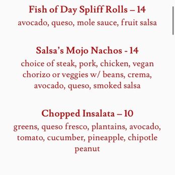 Salsa's - menu says CHOICE OF MEAT not ADD meat for $4 - Mexican Near Me - Asheville, North Carolina Salsa's - menu says CHOICE OF MEAT not ADD meat for $4 - Mexican Near Me - Asheville, North Carolina