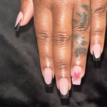 White Heaven Nail Spa - Gel builder french tip set with 3D flower - Nail Salons Near Me - Castro Valley, California White Heaven Nail Spa - Gel builder french tip set with 3D flower - Nail Salons Near Me - Castro Valley, California