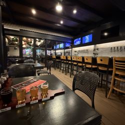 H-Town Brewing - Exterior seating and shot of inside bar
