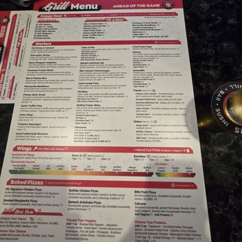 Headquarters Grill Bar Sushi - Menu , 9/13/25 - Sports Bars Near Me - Peoria, Arizona
