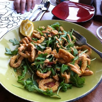 Dancing Bears Restaurant - Love that the calamari comes like a salad, I feel less guilty lol - American Near Me - Lake Placid, New York Dancing Bears Restaurant - Love that the calamari comes like a salad, I feel less guilty lol - American Near Me - Lake Placid, New York