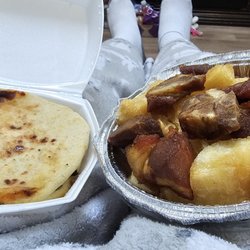 Anameli Bakery - Pupusas, fried yuca with chicharrones