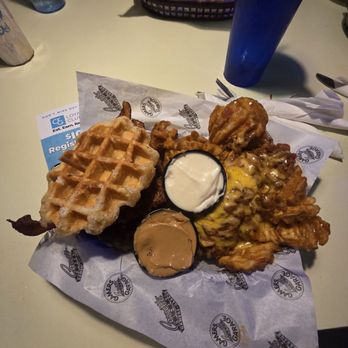 Corvette Diner - Waffle burger with peanut butter and mayo on the side - Diners Near Me - San Diego, California Corvette Diner - Waffle burger with peanut butter and mayo on the side - Diners Near Me - San Diego, California