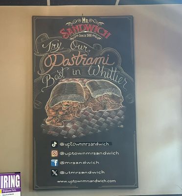 Menu photo 1 Mr Sandwich Whittier, CA Menu photo 1 Mr Sandwich Whittier, CA