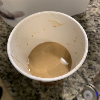Panera Bread - Caramel latte cup only half filled - Salad Near Me - Miami, Florida