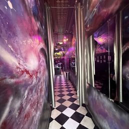 the interior of a diner