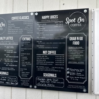 Spot On Coffee - The drive through menu - Coffee & Tea Near Me - Floresville, Texas Spot On Coffee - The drive through menu - Coffee & Tea Near Me - Floresville, Texas